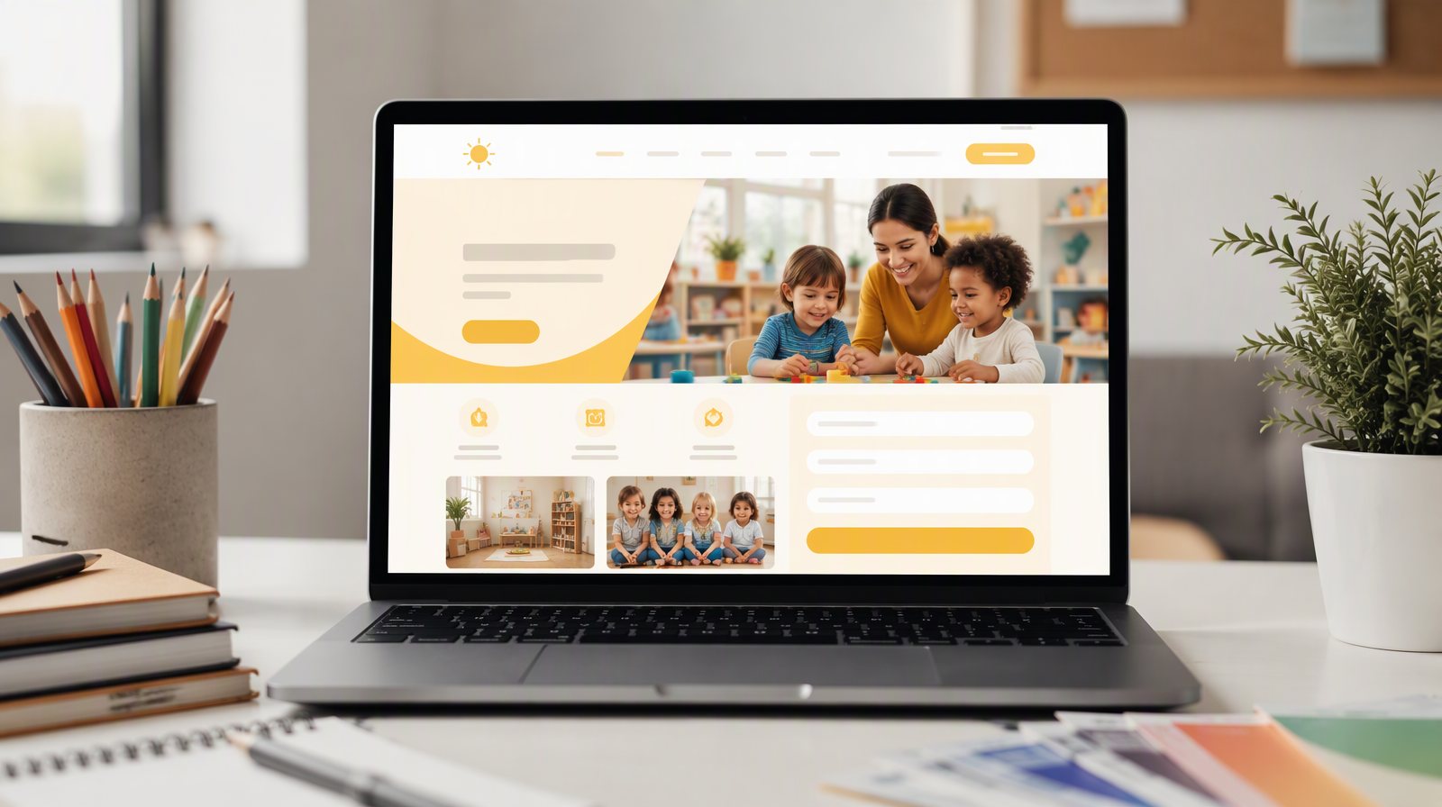 Sample childcare center website design concept